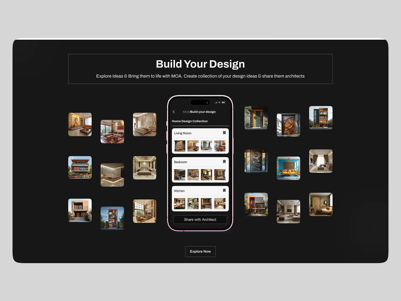 Build Your Design — a client gathers rooms and shares the collection with an architect