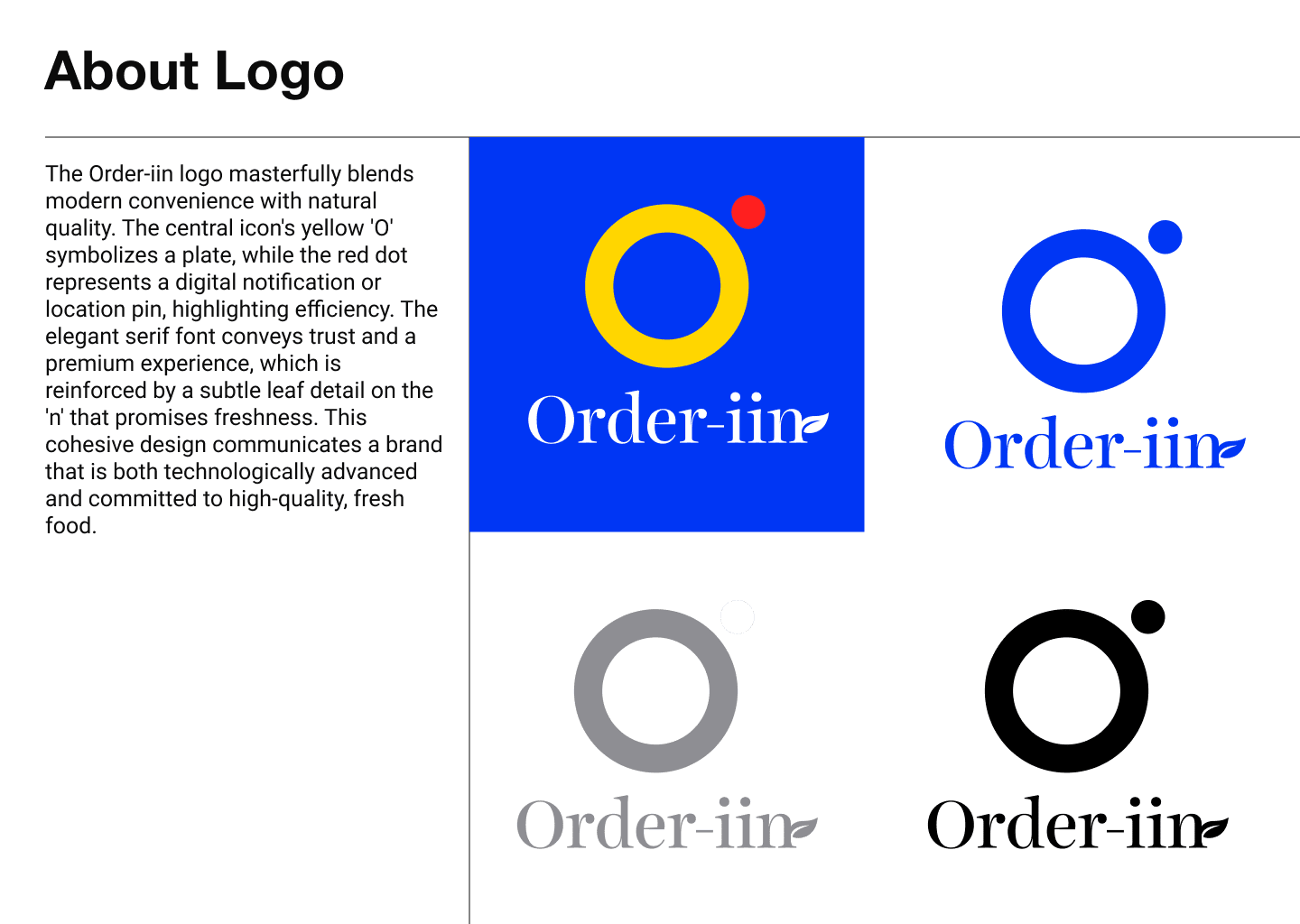 The logo — a plate, a notification dot, and a leaf on the wordmark